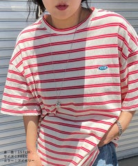【hyu,il】オリジナルロゴ刺繍ボーダー半袖Tシャツ(hyu2502-v) メール便発送10 - サムネイル11