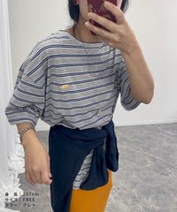 【hyu,il】オリジナルロゴ刺繍ボーダー半袖Tシャツ(hyu2502-v) メール便発送10 - サムネイル18