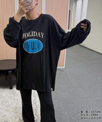 【hyu,il】薄手ロゴロングTシャツ(hyu2501-k) メール便発送10 - サムネイル4