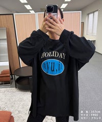 【hyu,il】薄手ロゴロングTシャツ(hyu2501-k) メール便発送10 - サムネイル6