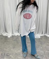 【hyu,il】薄手ロゴロングTシャツ(hyu2501-k) メール便発送10 - サムネイル11