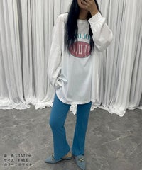 【hyu,il】薄手ロゴロングTシャツ(hyu2501-k) メール便発送10 - サムネイル14