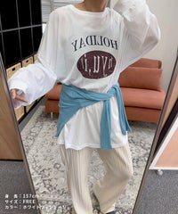 【hyu,il】薄手ロゴロングTシャツ(hyu2501-k) メール便発送10 - サムネイル24