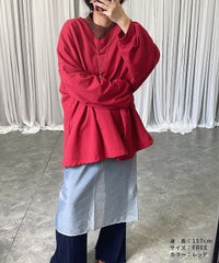【hyu,il】両面VネックBIGシルエットスウェット(hyu2507-k) メール便発送10 - サムネイル6