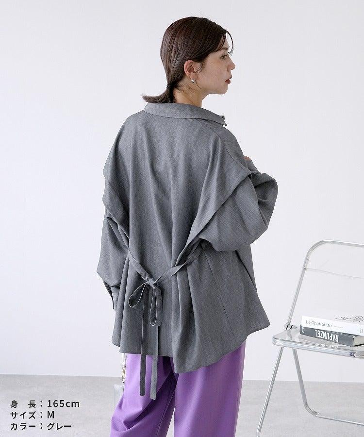 ウエストリボン付き袖デザインシャツ(dec-cm-1177) メール便発送10 - 画像14