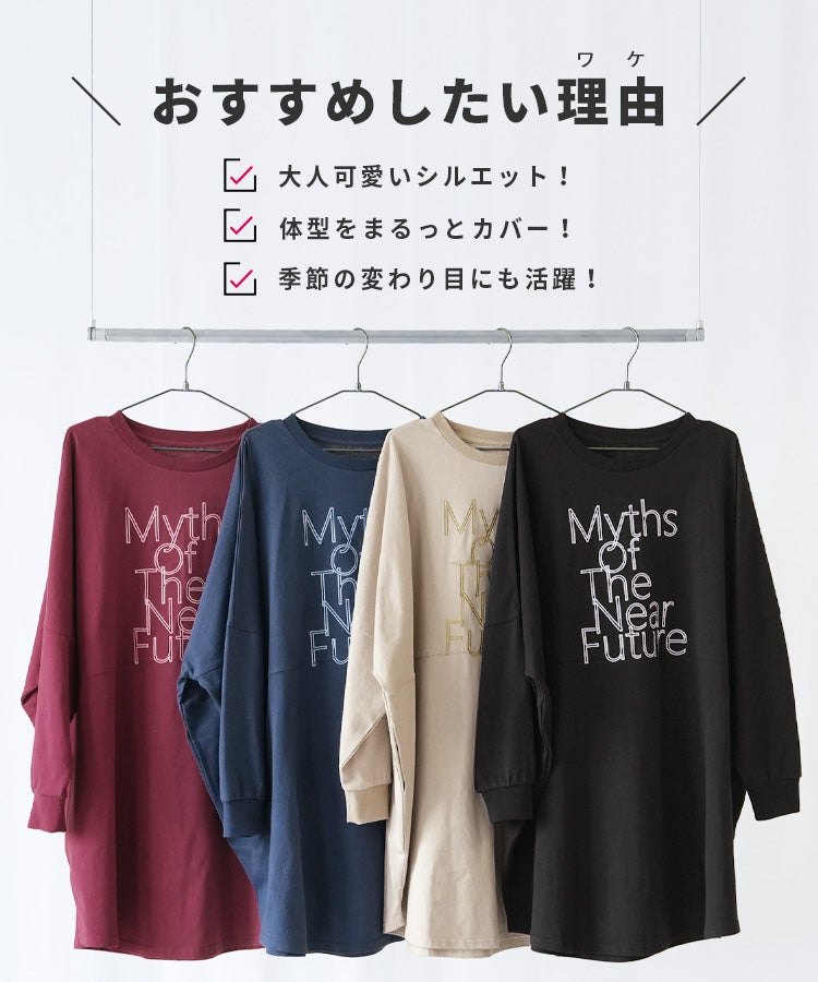ロゴ刺繍BIGTシャツ(an-d264115l) メール便発送10 - 画像3