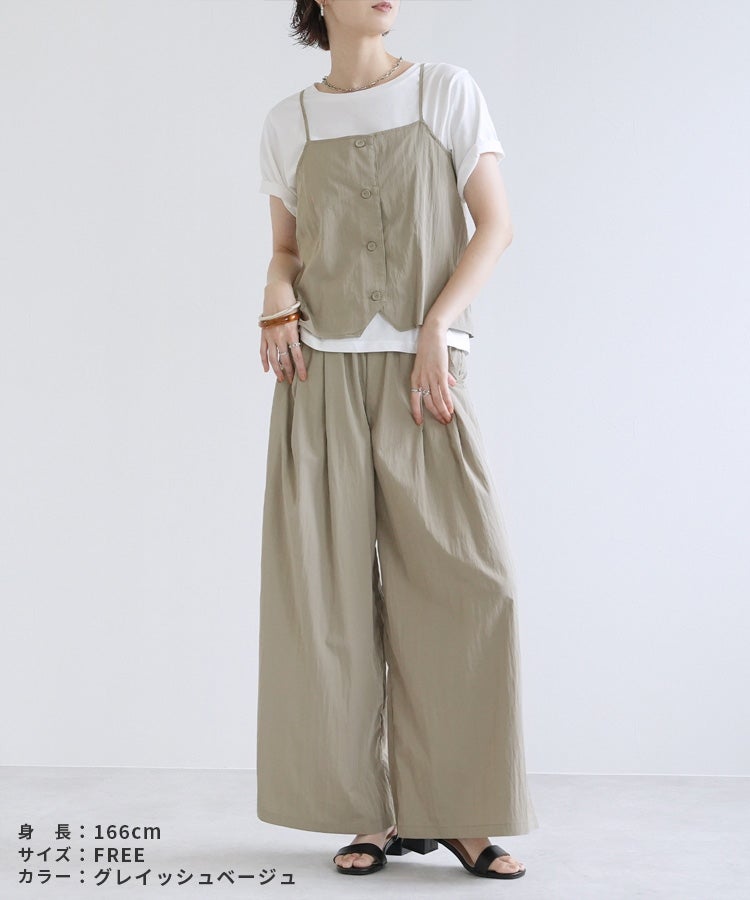 【Yeoun】キャミソールセットアップ3点セット[キャミソール＋Tシャツ＋パンツ](in153528-y) 宅配便発送 - 画像18