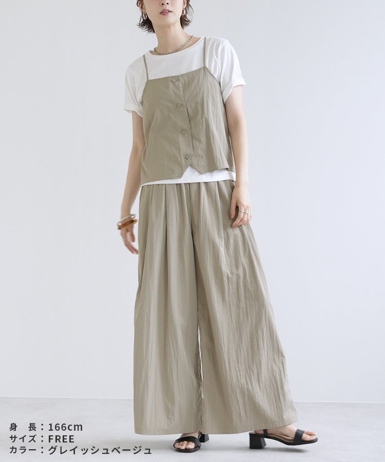 【Yeoun】キャミソールセットアップ3点セット[キャミソール＋Tシャツ＋パンツ](in153528-y) 宅配便発送 - 画像19
