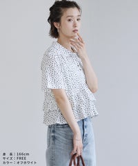 【Yeoun】花柄フリルヘム半袖ポロシャツ(day256249-y) reca レカ　メール便対応10 - サムネイル5